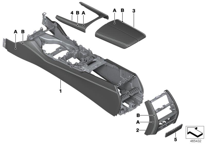 Diagram Individual center console for your BMW M6  