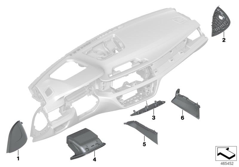 Diagram Individual instrument panel mount. parts for your BMW