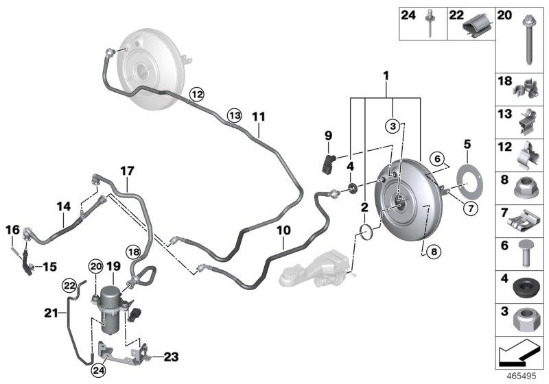 Diagram Vacuum pump for brake servo unit for your MINI