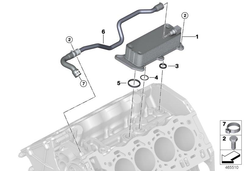 Diagram Oil-to-water heat exchanger for your BMW