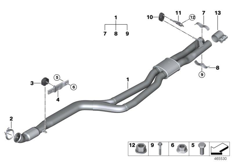 Diagram Front muffler for your BMW
