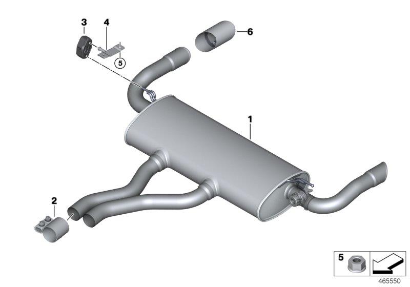 Diagram Exhaust system, rear for your 2013 BMW