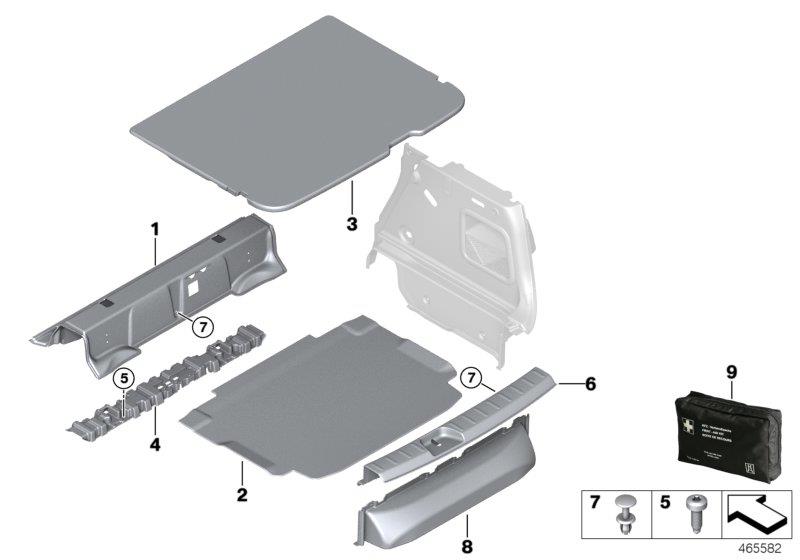 Diagram Trim panel, trunk floor for your MINI