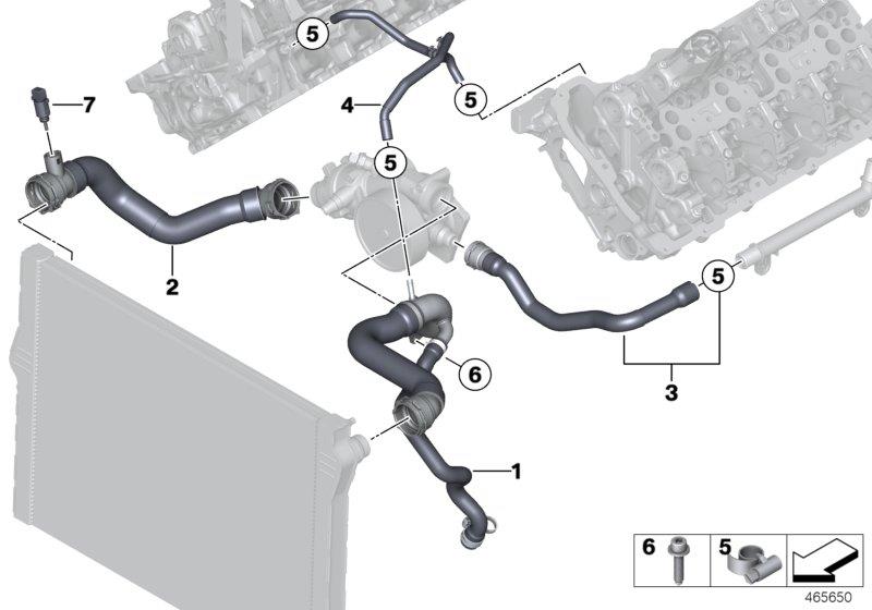 Le diagramme circuit refroid. - durits moteur pour votre BMW