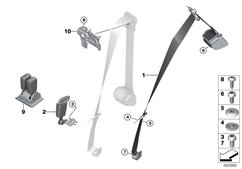 Diagram SAFETY BELT REAR for your MINI