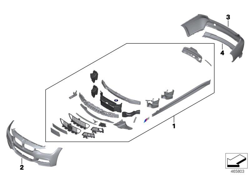 Diagram Retrofit, M aerodynamic kit for your BMW 330i  