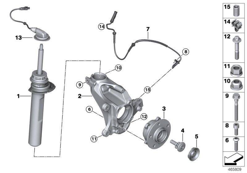 Diagram Strut front VDC / mounting parts for your BMW