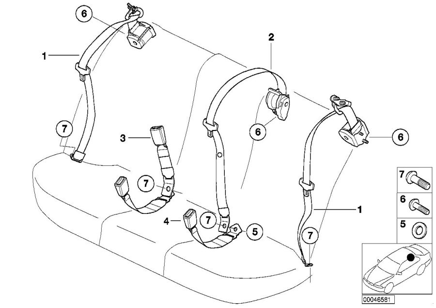 Diagram Safety belt rear for your 2023 BMW X3  30eX 