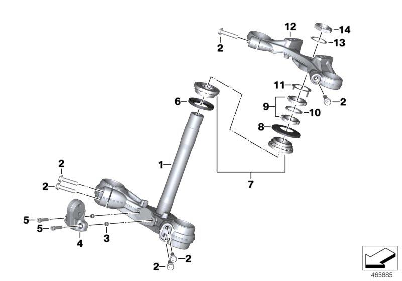 Diagram Fork brace, bottom/top for your 2015 BMW R1200GS   