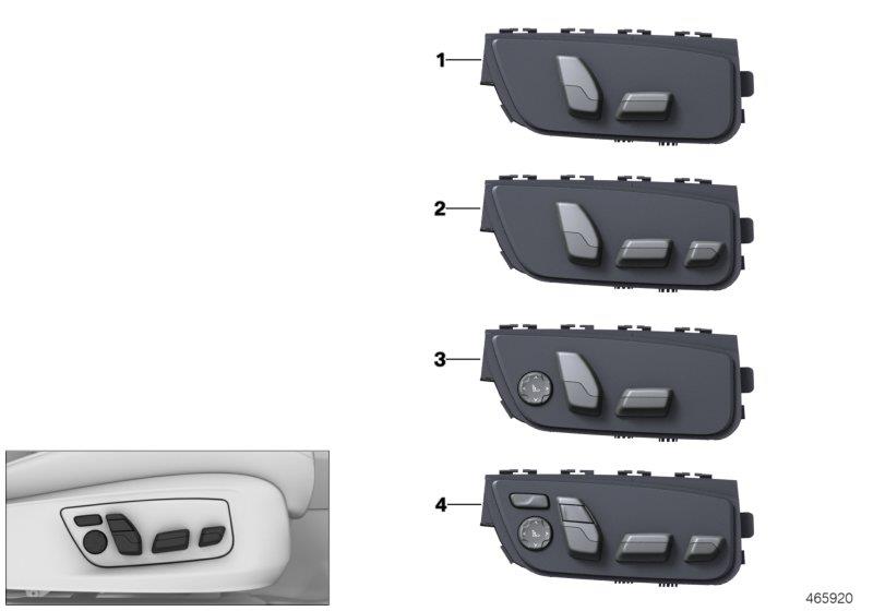 Diagram Seat adjustment switch, fr. passenger for your BMW