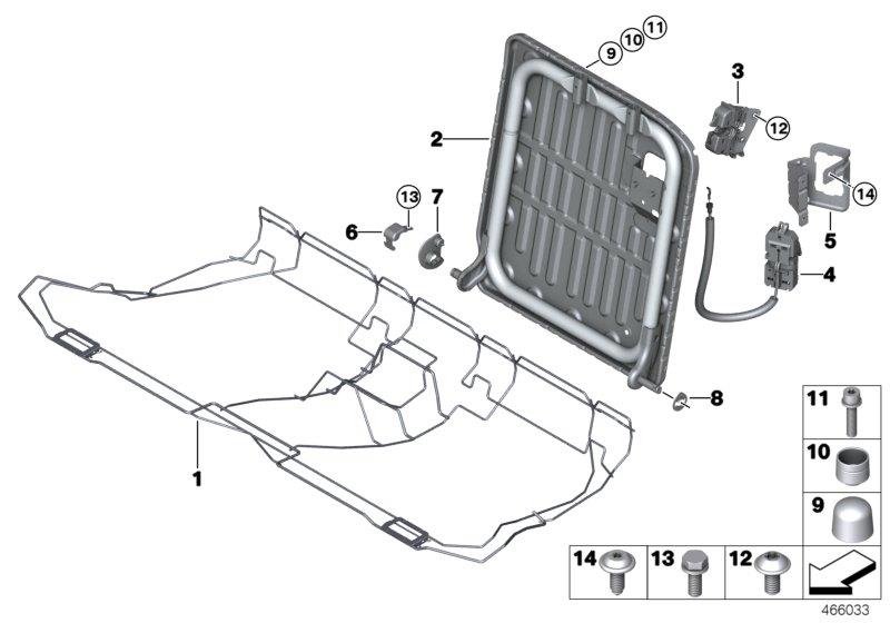 Diagram Seat, rear, seat frame for your MINI