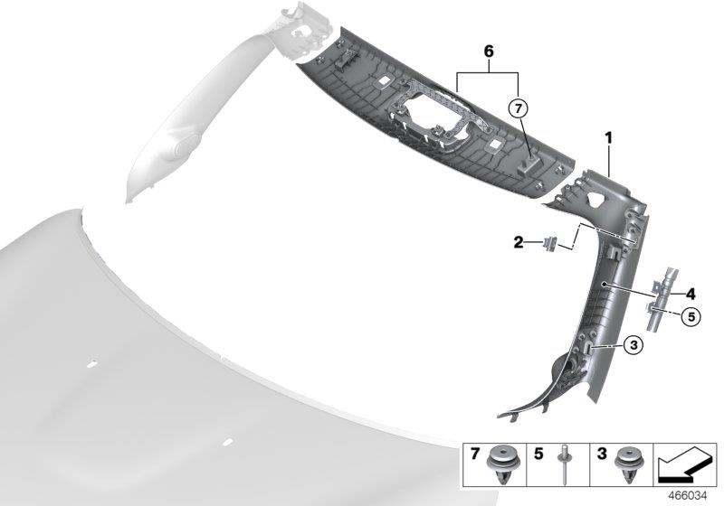 Diagram Trim panel A-column/Int.windshield panel for your MINI