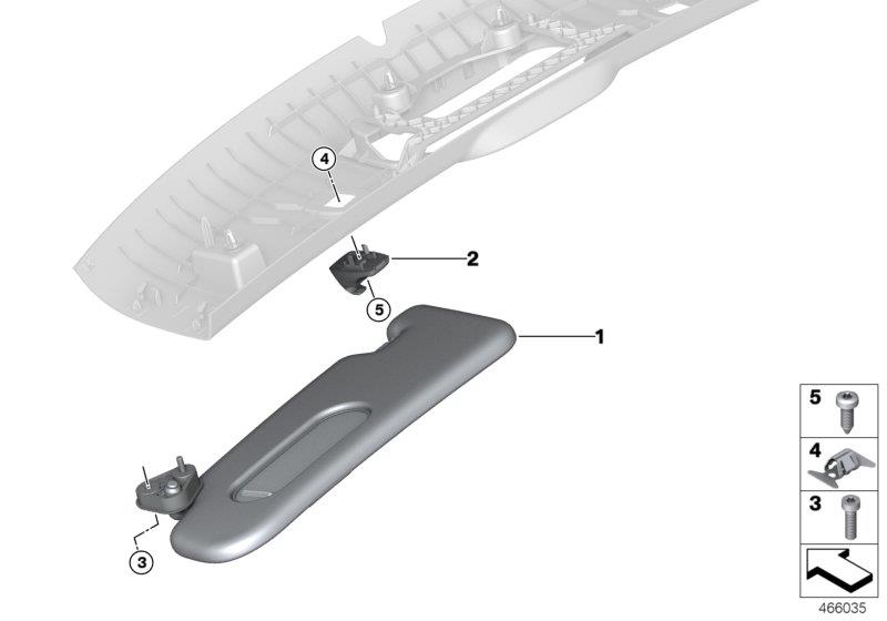 Diagram Sun visors for your MINI