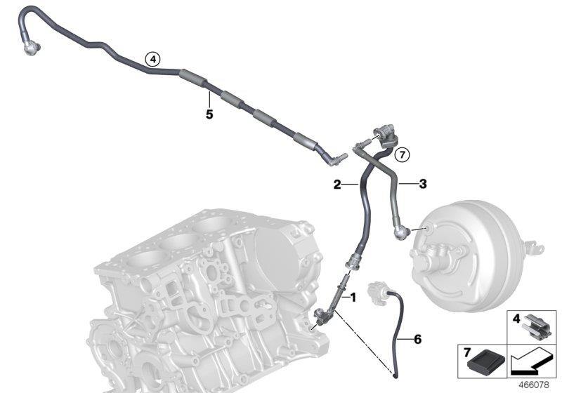 Diagram Vacuum line for brake booster for your BMW
