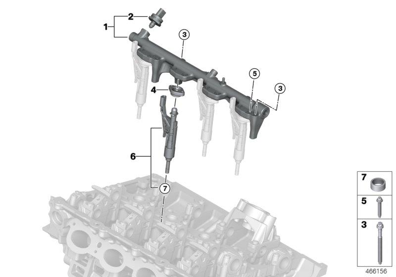 Diagram High-pressure rail/injector/bracket for your 2022 BMW 430i   