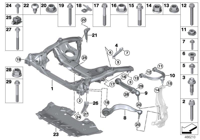 Diagram Frnt axle support,wishbone/tension strut for your 2018 BMW X5  M 