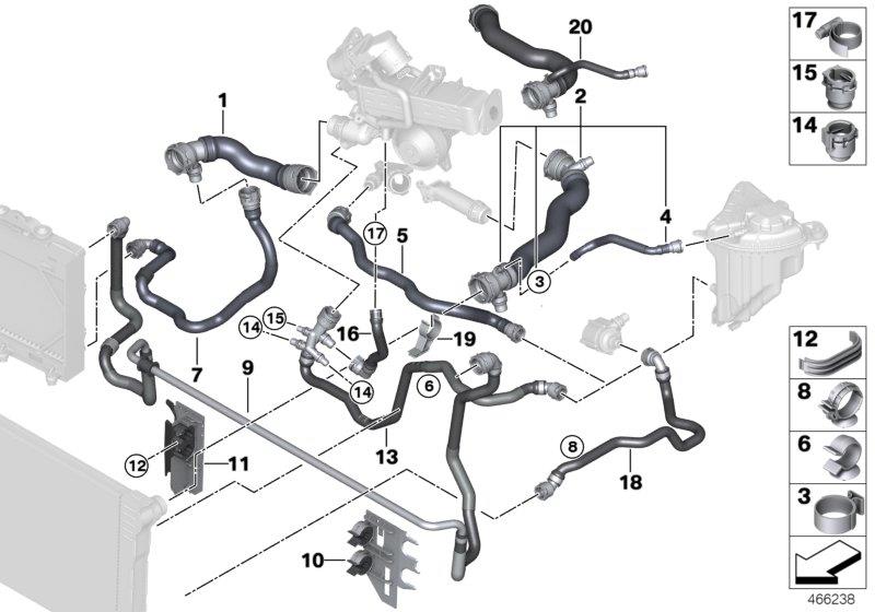 Diagram Cooling system coolant hoses for your 2013 BMW X1   