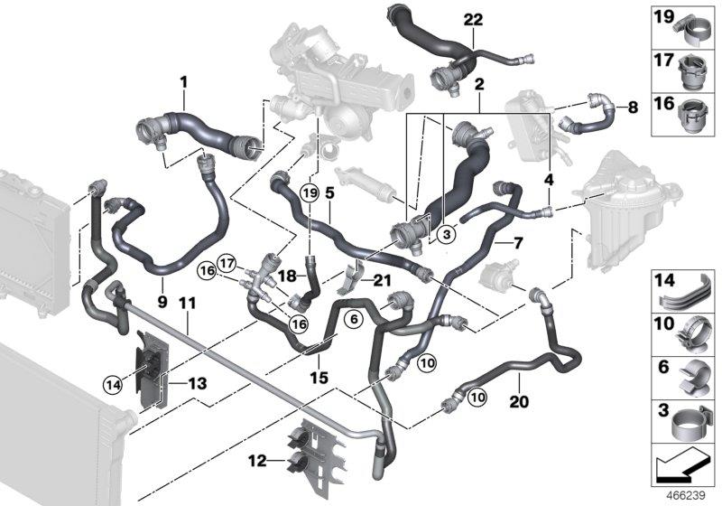 Diagram Cooling system coolant hoses for your 2010 BMW M3   