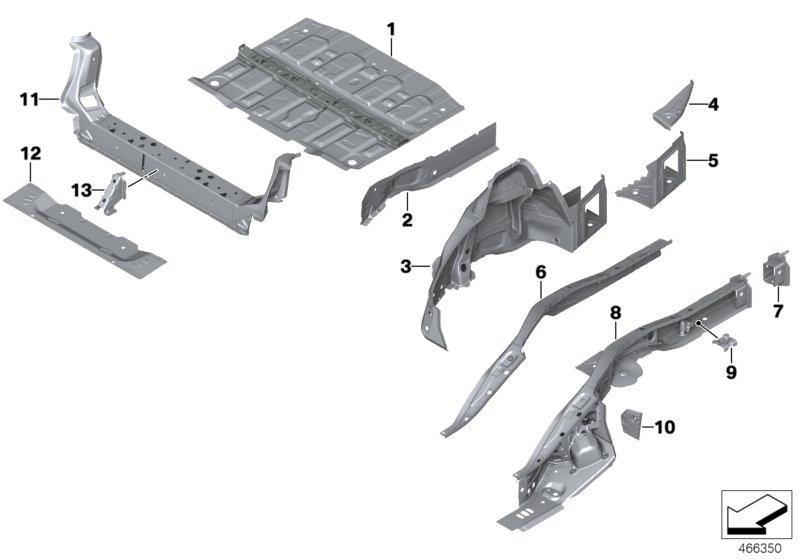 Diagram REAR WHEELHOUSE/FLOOR PARTS for your 2006 BMW M6   