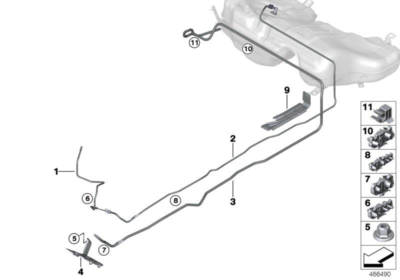 Diagram Fuel Pipe and Mounting Parts for your 2016 BMW 650i  Convertible 