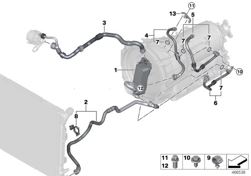 Diagram Transmission oil cooler/oil cooler line for your BMW M6  