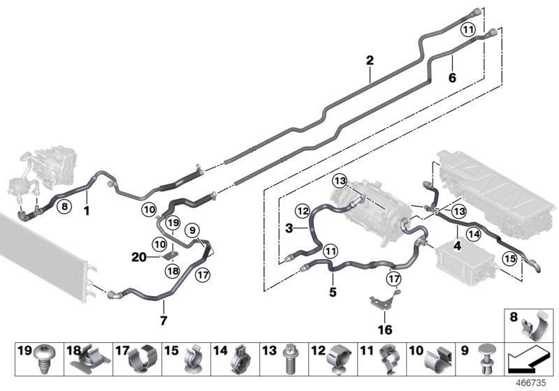 Diagram Cooling system hoses, high-voltage cool for your MINI