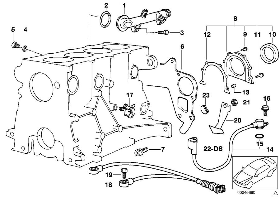 Diagram Engine Block Mounting Parts for your BMW X2  