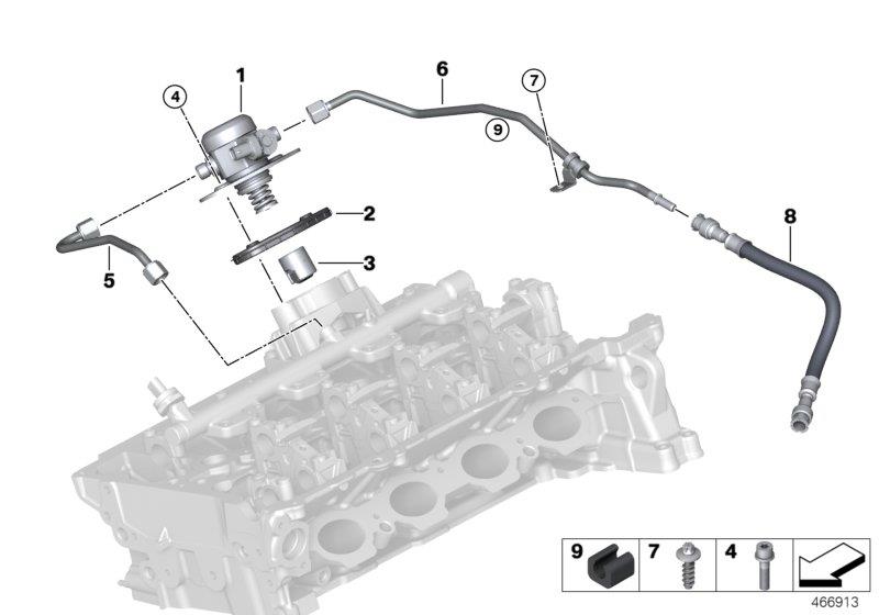 Diagram High-pressure pump/Tubing for your 2018 BMW 430i Coupe  
