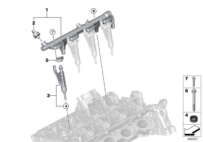 Diagram High-pressure rail / injector for your 2019 BMW 330e   