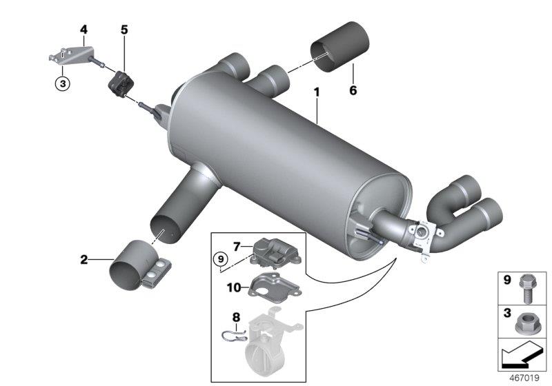 Diagram Exhaust system, rear for your 2018 BMW 540iX   