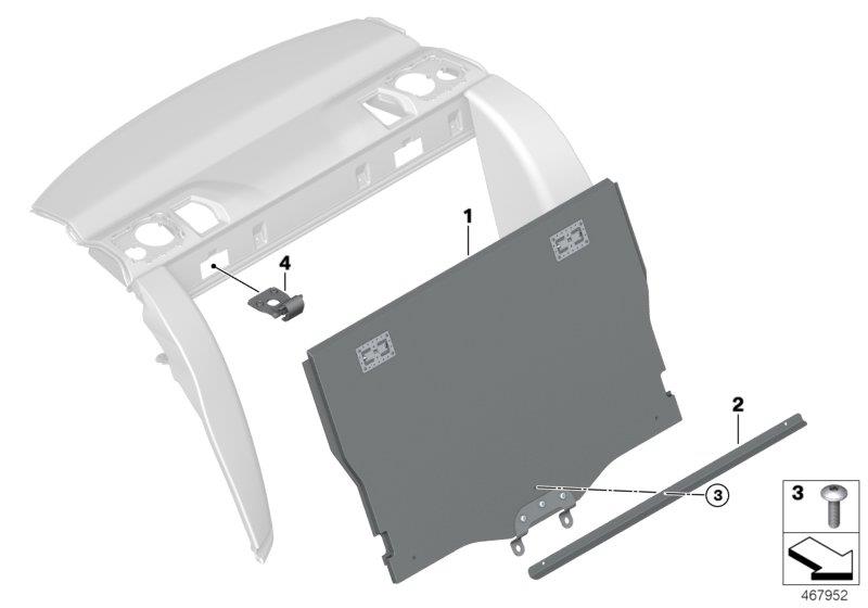 Diagram TRUNK PARTITION TRIM PANEL for your 2015 BMW 650i   