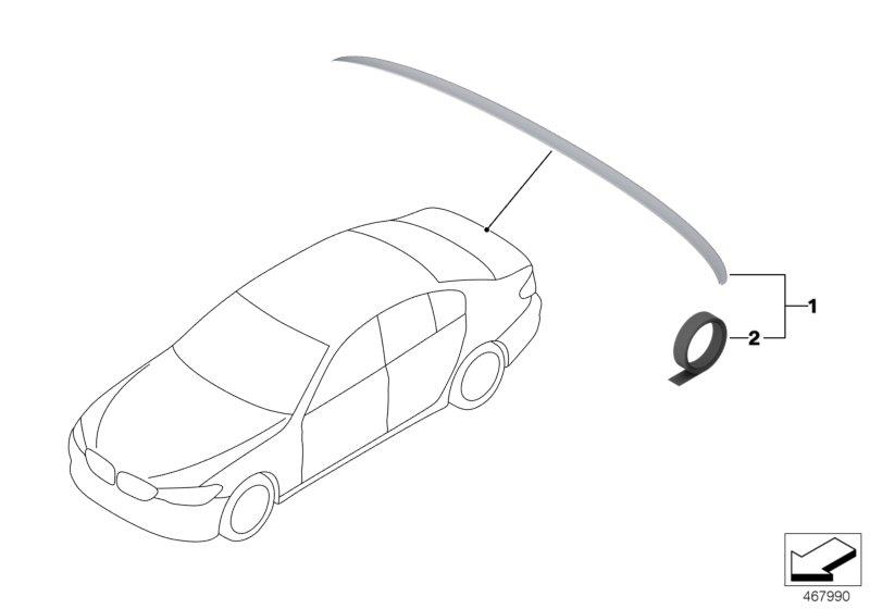 Diagram M Rear spoiler for your 2011 BMW M3   