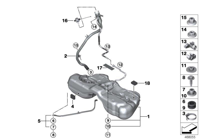 Diagram Fuel tank/mounting parts for your 2024 BMW 228iX   