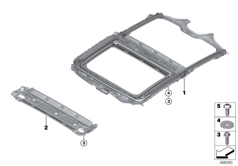 Diagram Panorama roof frame for your 2017 BMW 750i   