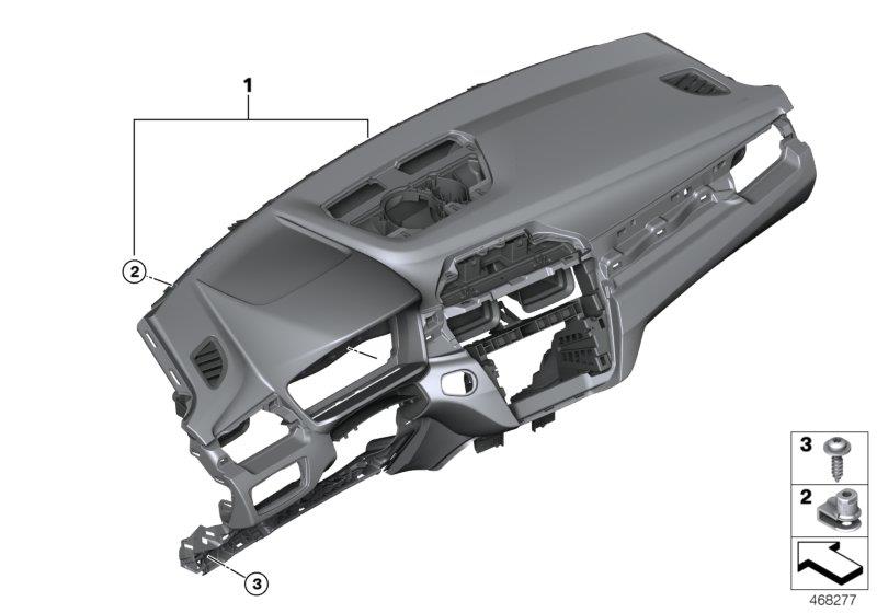 Diagram Trim panel dashboard for your BMW