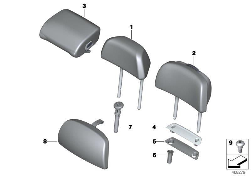 Diagram Rear seat head restraint for your 2007 BMW M6   