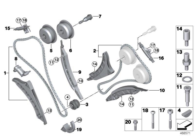 Diagram Timing and valve train-timing chain for your 2015 BMW M235iX   