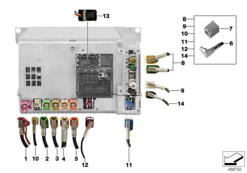 Diagram Rep.- wiring harn.assort.Head Unit High for your 2014 BMW Hybrid 5   