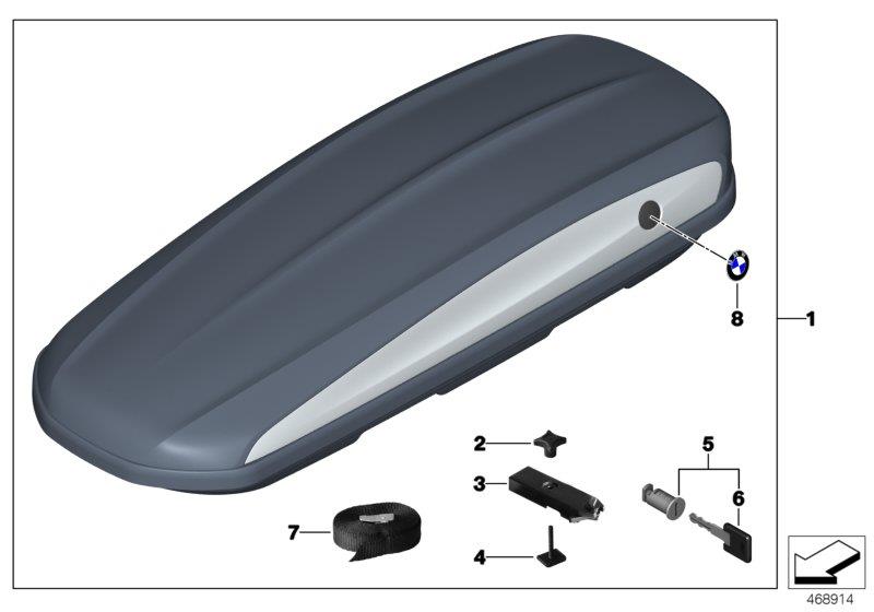 Diagram Roof box 420 for your BMW 530i  