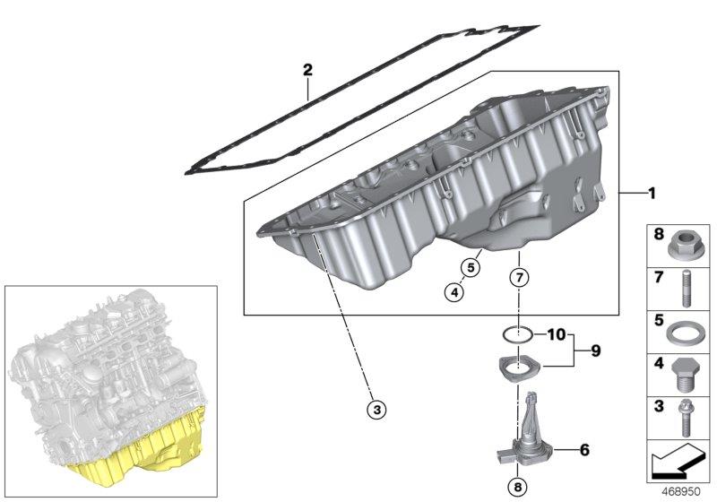 Le diagramme CARTER D"HUILE pour votre BMW