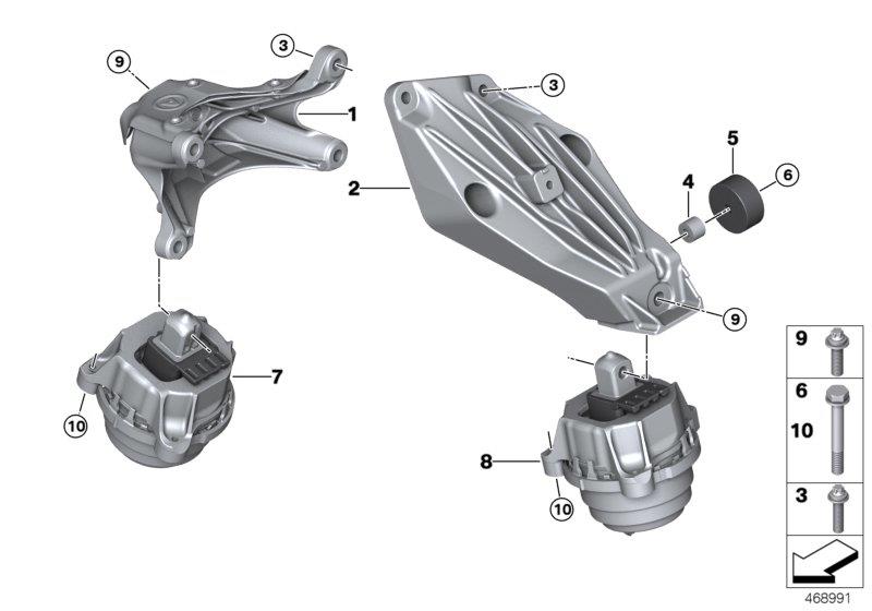 Diagram Engine Suspension for your 2022 BMW 530i Sedan  