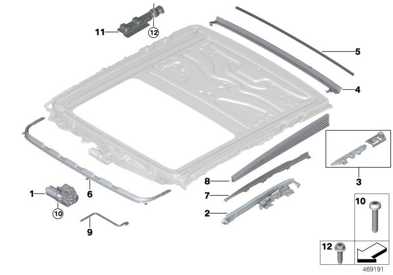 Diagram Lift-up-and-slide-back sunroof for your 2020 BMW 530e   