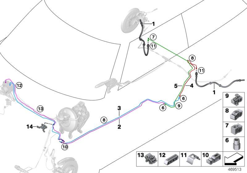 Diagram Brake pipe rear for your MINI