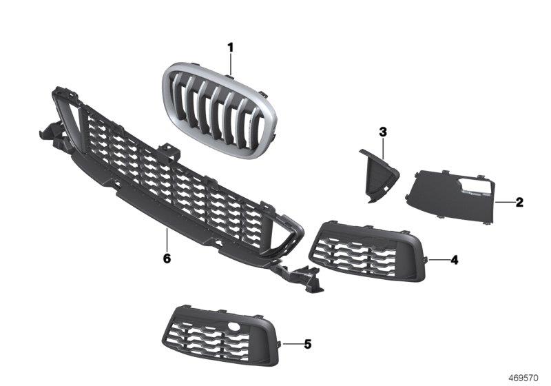 Diagram M trim decor elements, front for your BMW X1  