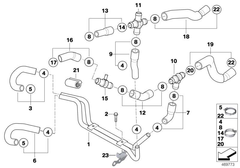 Diagram COOLING SYSTEM - WATER HOSES for your MINI