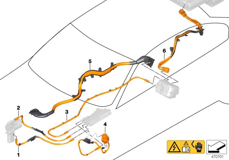 Diagram HV cables for your 2023 BMW X3  30eX 