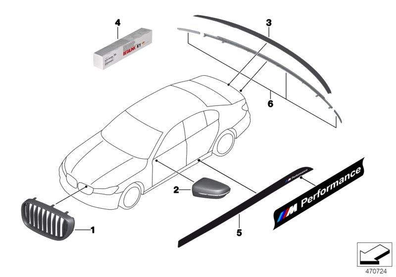 Diagram M Performance aerodynamics acc.parts for your 2011 BMW 750i   
