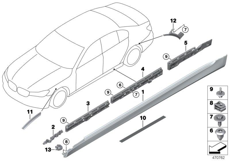 Diagram M cover for rocker panel / wheel arch for your 2010 BMW 335d   