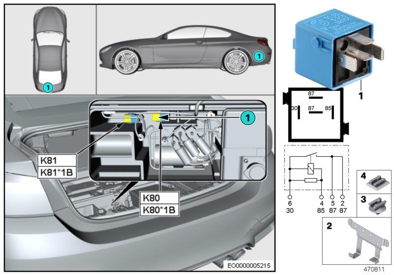 Le diagramme Relais bloc d"électrovannes K80 pour votre BMW