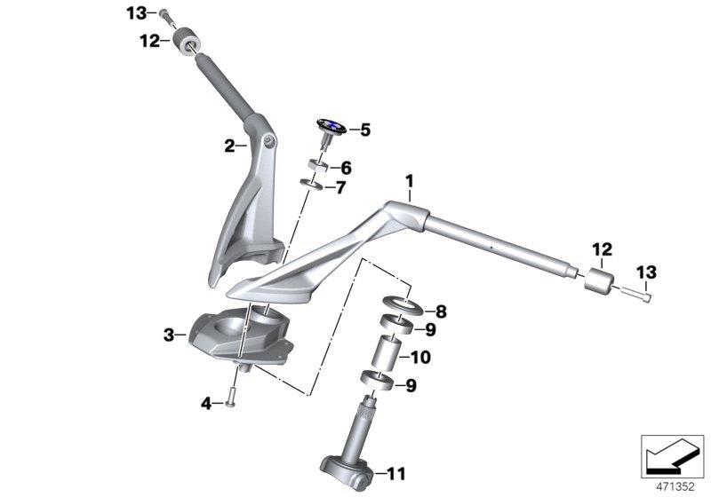 Diagram Handlebar for your 2016 BMW R1200RT   